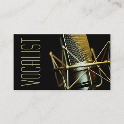Customizable Vocalist, Singer, Performer, Music, Lessons Mic Business Card Templates