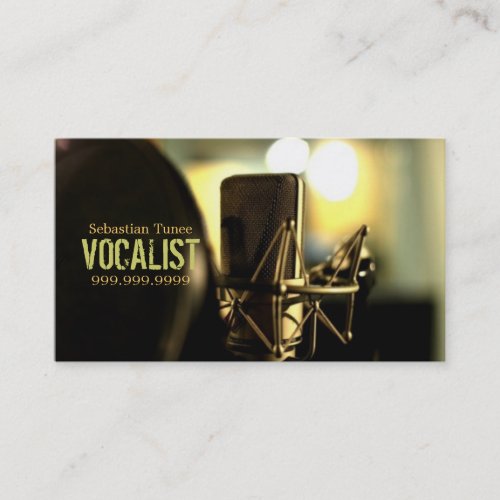 Vocalist, Singer, Performer, Music, Lessons Mic Business Cards