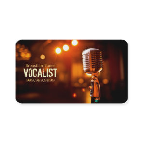Vocalist, Singer, Performer, Music, Lessons Mic Business Card