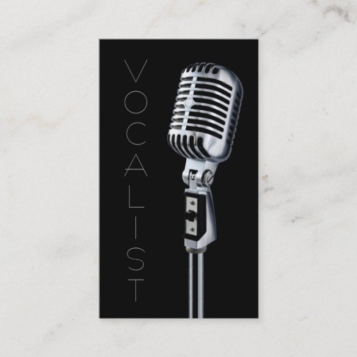 Customizable Vocalist, Singer, Performer, Music, Lessons Mic Business Card
