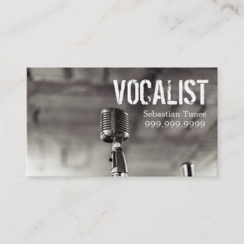 Vocalist  Singer  Performer  Music  Lessons Mic Business Card by ArtisticEye at Zazzle
