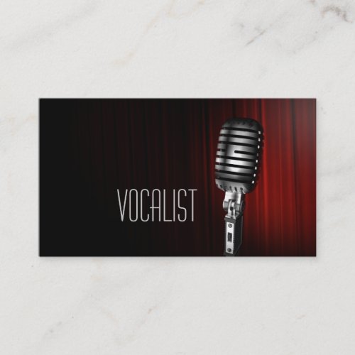 Vocalist, Singer, Performer, Music, Lessons Mic Business Cards