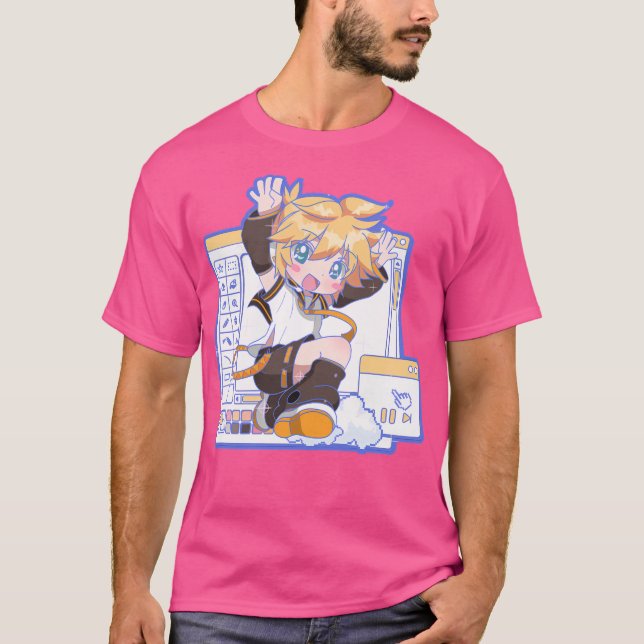 Vocaloid Windows 	 Blue Version Kagamine Len T-Shirt (Front)