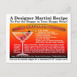 Vodka Caliente Martini Recipe Postcard