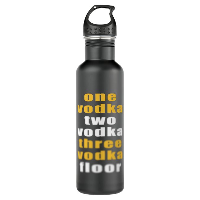 Vodka drink alcohol party stainless steel water bottle (Front)