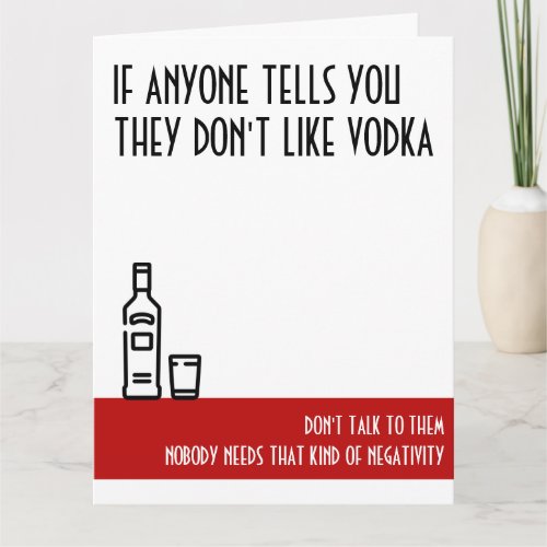 Vodka Lovers Large Red Birthday Card
