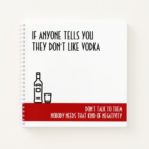 Vodka Lovers Red Notebook