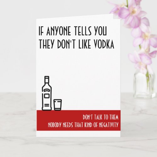 Vodka Lovers Standard Red Birthday Card