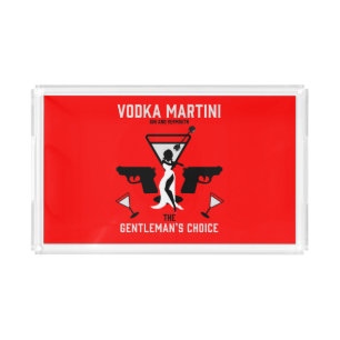 Vodka Martini Drink Gift Serving Tray