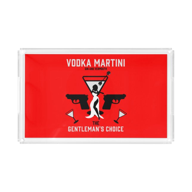 Vodka Martini Drink Gift Serving Tray (Front)