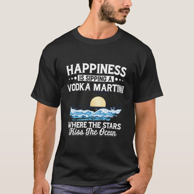 Vodka Martini Vacation Outfit Dress Resort Beach M T-Shirt (Front)