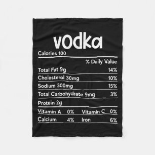 Vodka Nutrition Facts Thanksgiving Funny Drinking Fleece Blanket