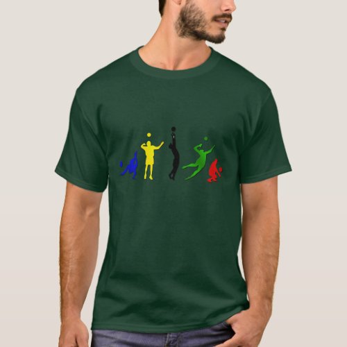 Voellyball players volleyball team Mintonette art T_Shirt