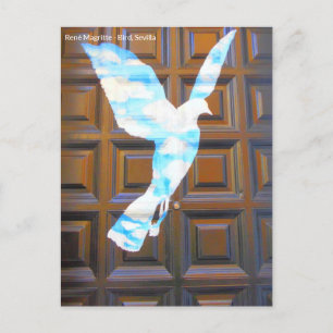 Vogel by René Magritte on the door in Seville Postcard