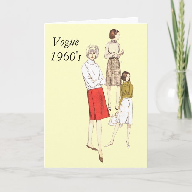 Vogue 1960s Blank greetings Card (Front)