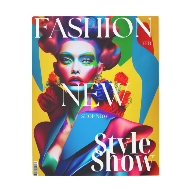 Vogue Inspired Fashion Magazine Cover Metal Print (Front)