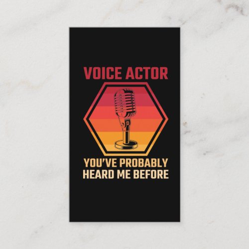 Voice Actor Heard Movie Radio Microphone Speaker Business Card