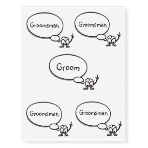 Voice Bubble Groom & Groomsman Temporary Tattoo
