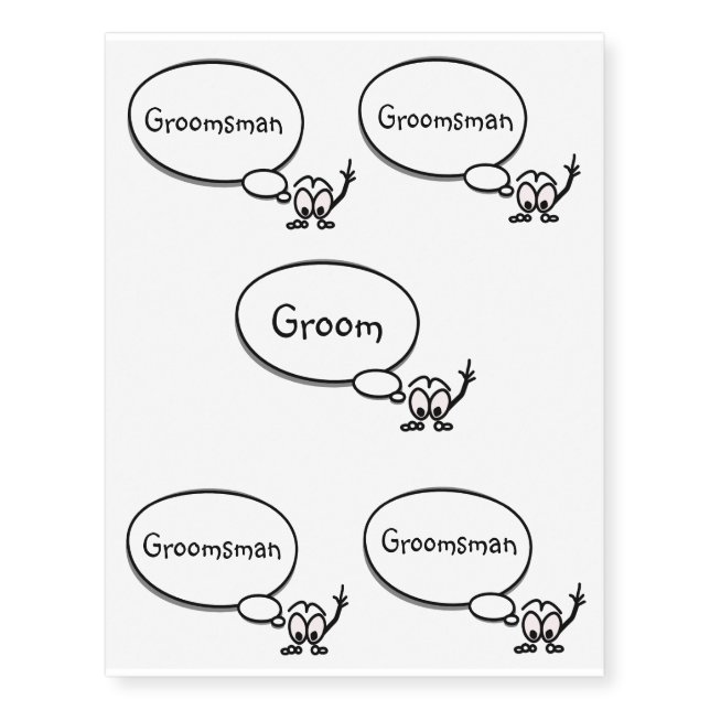 Voice Bubble Groom & Groomsman Temporary Tattoo (Front)