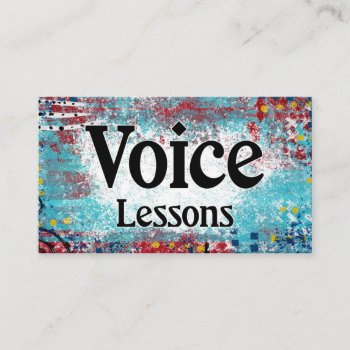 Voice Instruction Lessons Turquoise Business Cards by NeatBusinessCards at Zazzle