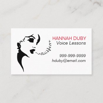 Voice Lessons Business Card by ProfessionalDevelopm at Zazzle