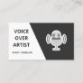 Voice Over Artist Black White & Gray Classic Clean Business Card