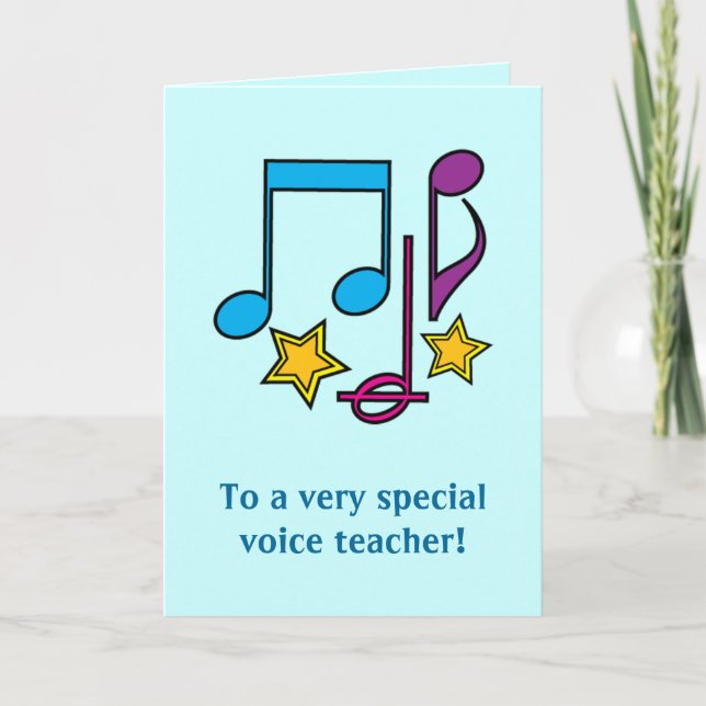 Voice Teacher Thank You Card (Front)