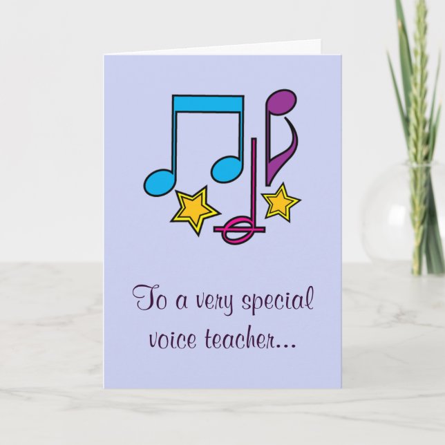 Voice Teacher Thank You Card (Front)