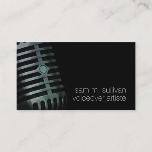 Voiceover Artiste Vintage Microphone Entertainment Business Card