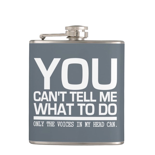 VOICES IN MY HEAD custom flask (Front)