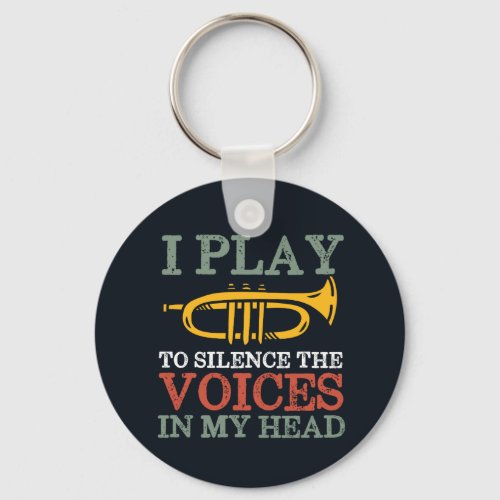 Voices In My Head Funny Trumpet Player Sarcasm Keychain