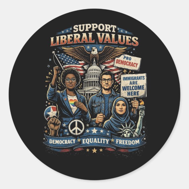 Voices of Freedom Classic Round Sticker (Front)