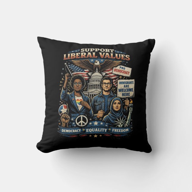 Voices of Freedom Throw Pillow (Front)