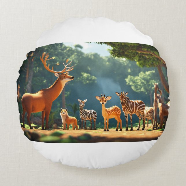 Voices of the Wild Round Pillow (Front)