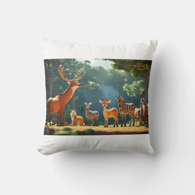 Voices of the Wild Throw Pillow (Front)