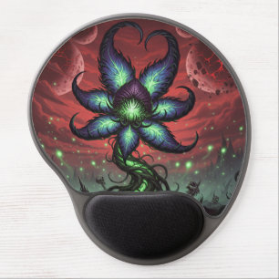 Void Blossom: Gothic Floral Sci-Fi Mousepad