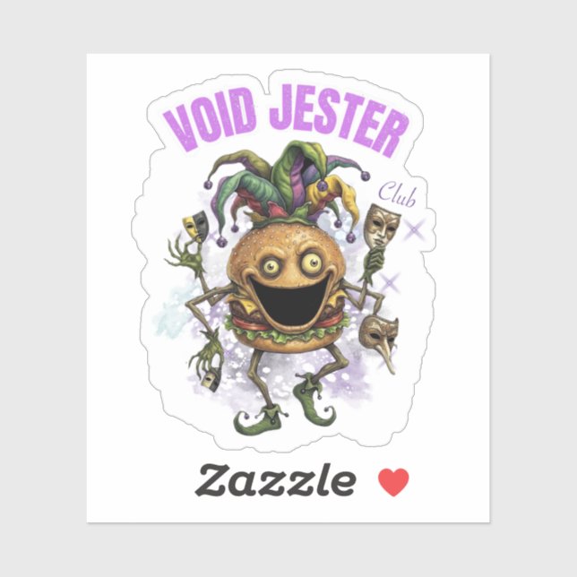 Void Jester Club - friend Burger  Sticker (Sheet)