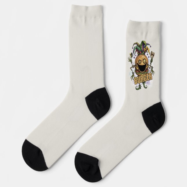 Void Jester Friend Burger Socks (Left)