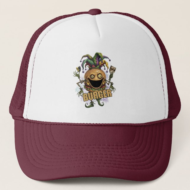 Void Jester Friend Burger Trucker Hat (Front)