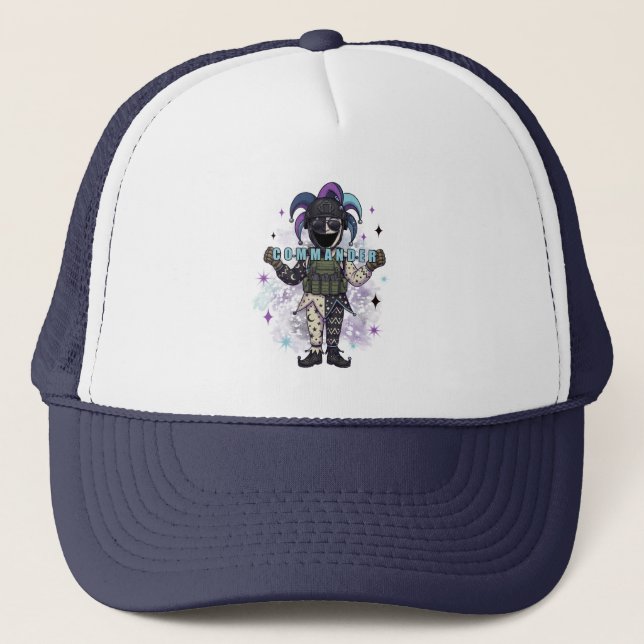 Void Jester Friend Commander Trucker Hat (Front)