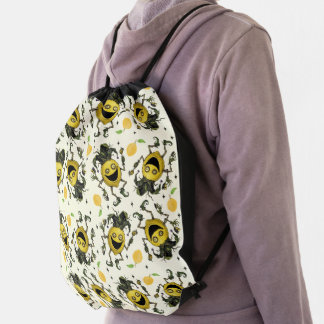 Void Jester Friend Lemon pattern Drawstring Bag