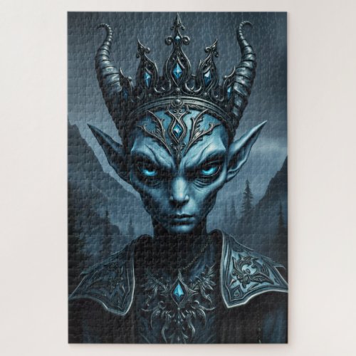 Void King Fantasy Puzzle Dark Elven Ruler Portrait