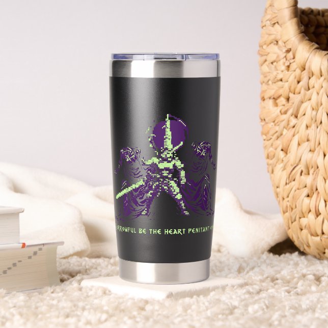 Voidforge "Penitent One" Dark Fantasy Pixel Art Tr Insulated Tumbler (Living Room (Rotated))