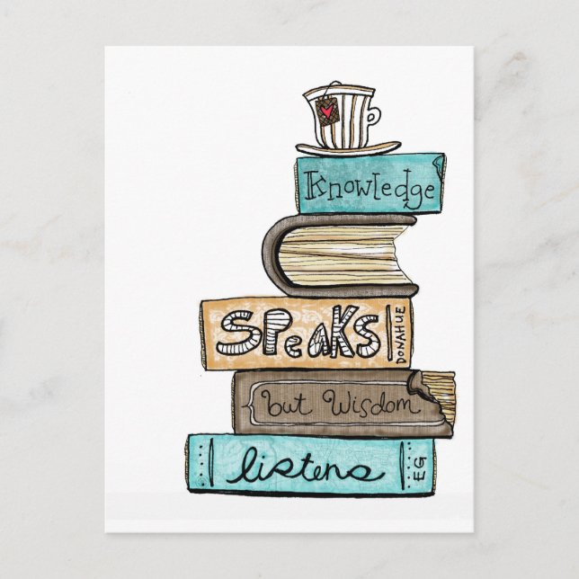 vol25- knowledge speaks postcard (Front)