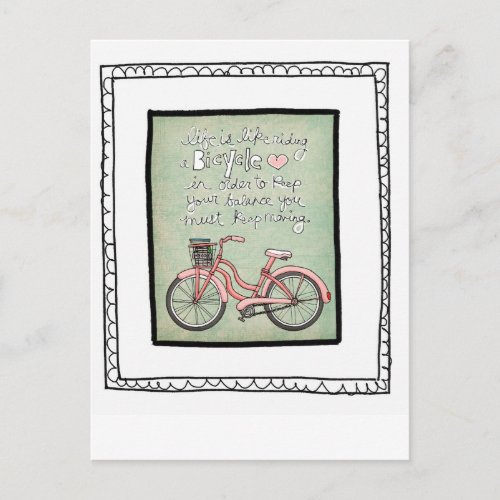 vol25_ life is like riding a bicyle postcard