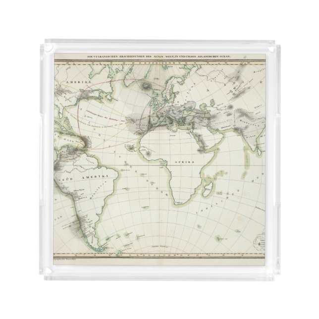 Volcanic Activity Map Acrylic Tray (Front)