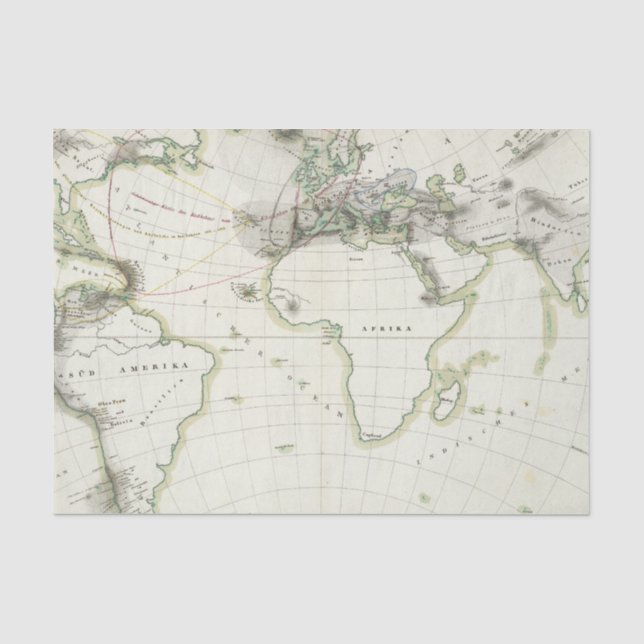 Volcanic Activity Map Tissue Paper (Front)