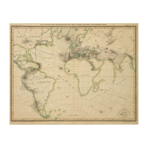 Volcanic Activity Map Wood Wall Decor