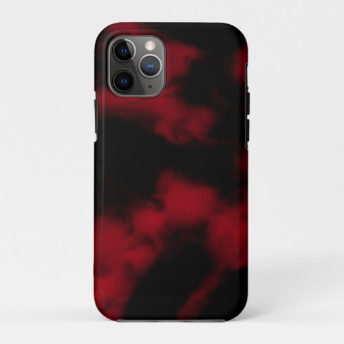 Volcanic Bottom black red smokey ink pattern diy iPhone 11 Pro Case