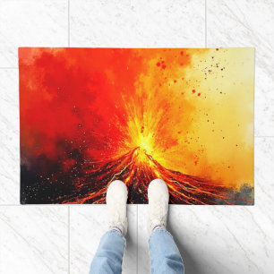 Volcanic Eruption Abstract Art Doormat